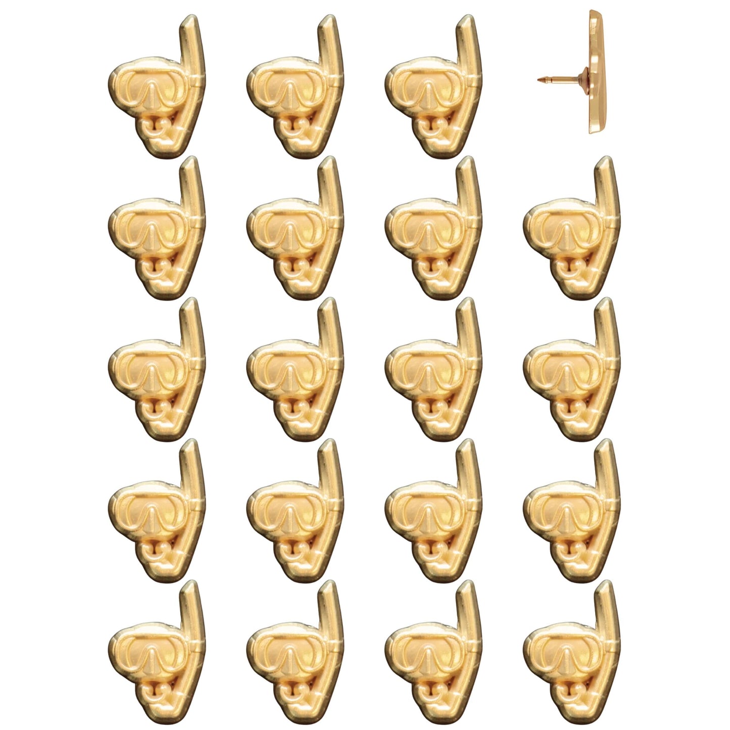 Snorkel Mask Push Pins Gold Pack of 20