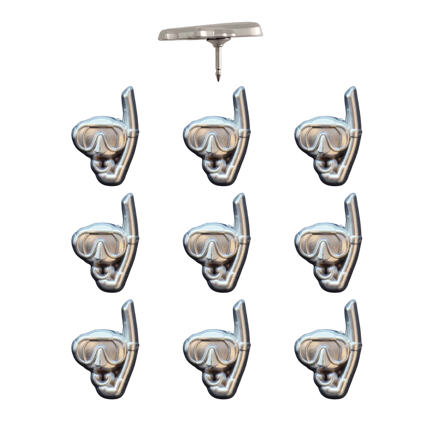 Snorkel Mask Push Pins Silver Pack of 10