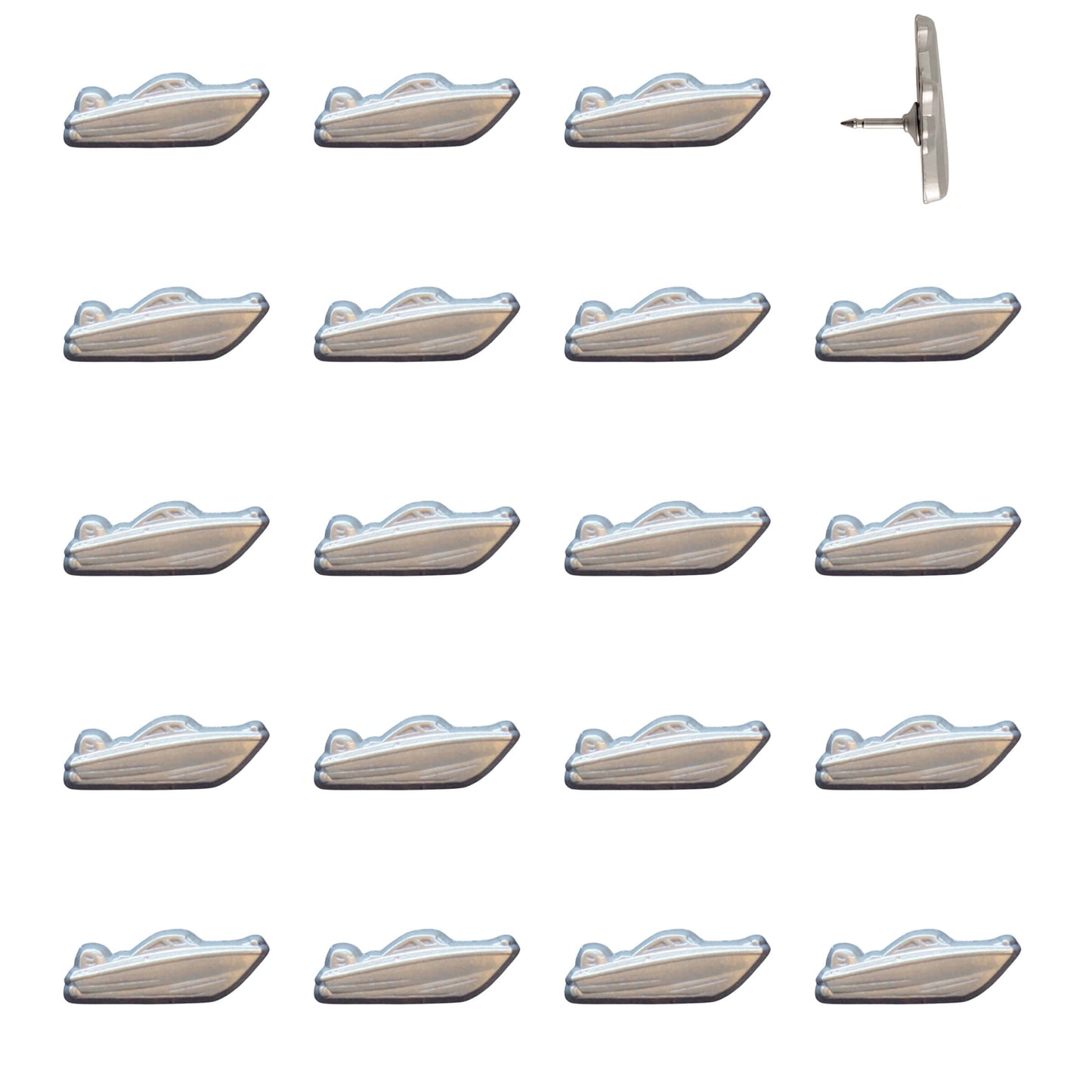 Speed Boat Pins - Silver Pack of 20