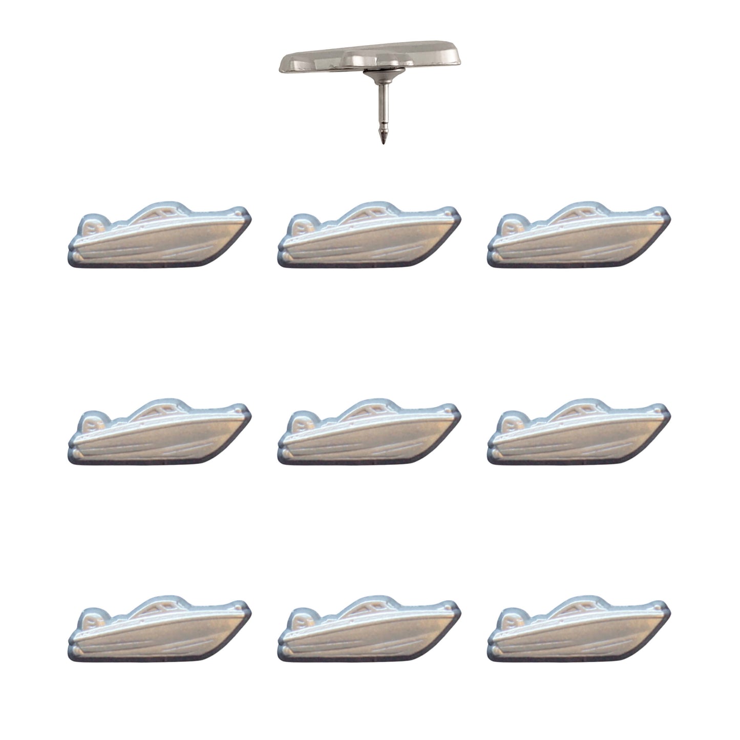 Speed Boat Pins - Silver Pack of 10