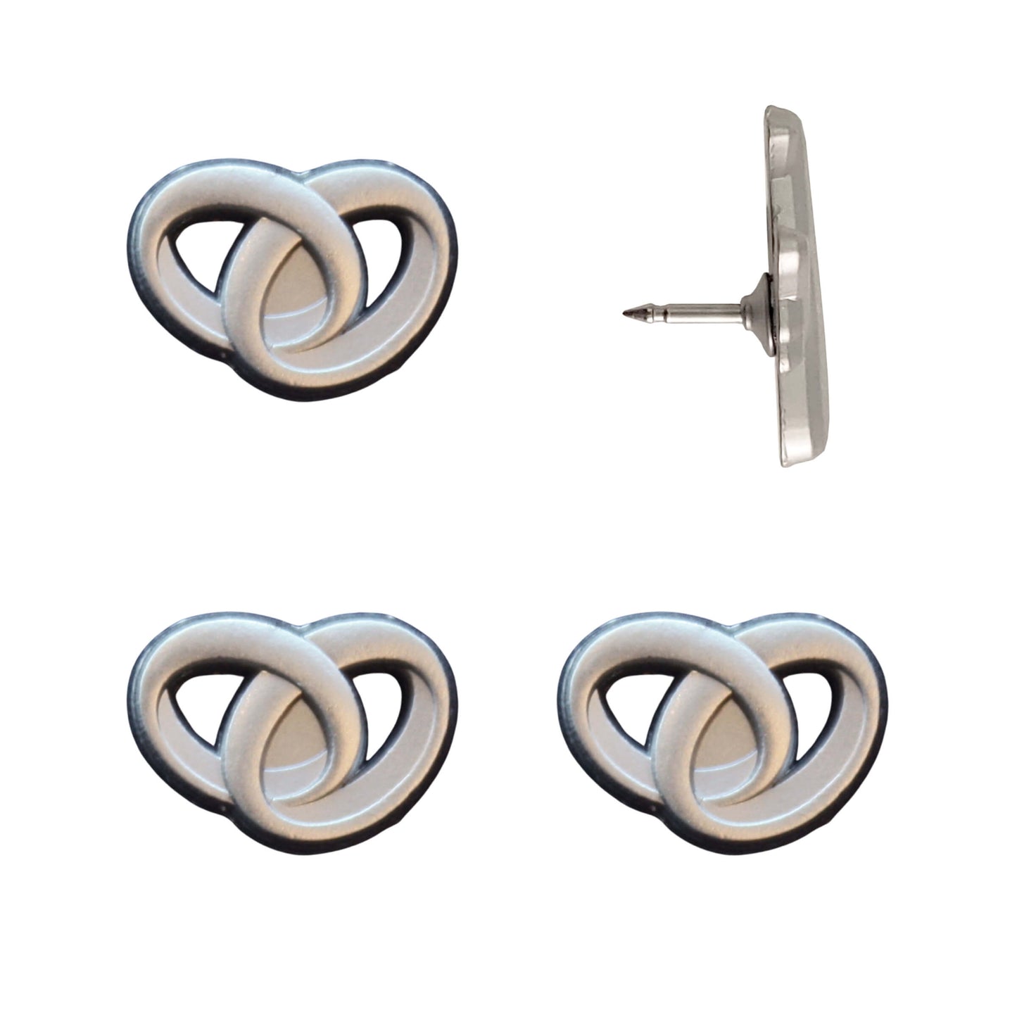 Wedding Rings Push Pins Silver Pack of 4